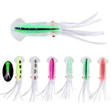 9Pcs 4.7in Octopus Lures Glow Dark Luminous Squid Soft Trolling Bait 12cm-10 g