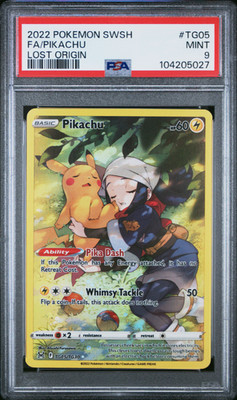 PSA 9 Pokemon SLEEPY PIKACHU Lost Origin #TG05 Illustration Rare