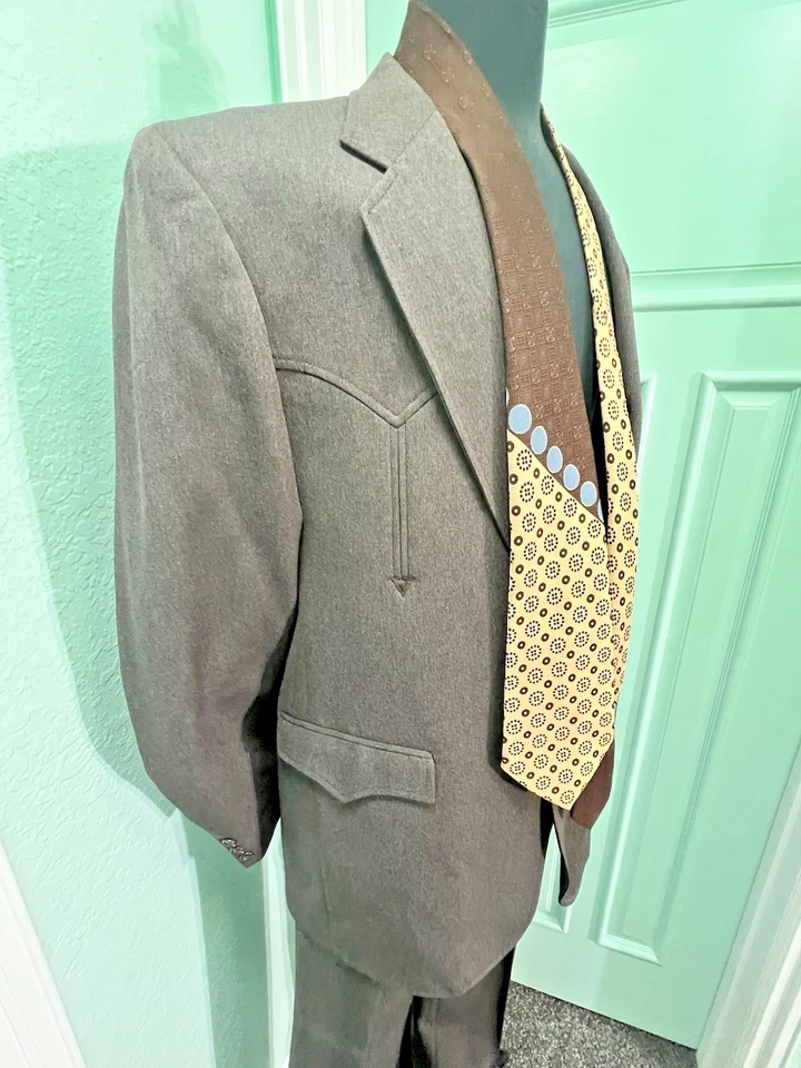 Conjunto Blazer y Pantalones Vintage Western Traje Para Hombre Negro 42R Circle S Hecho en EE. UU. Foto 2 de 4