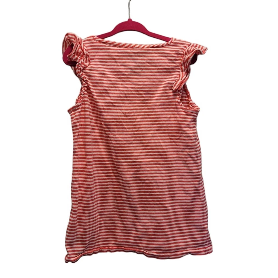 Top Ralph Lauren Niñas 100% Algodón Rayas Manga Acampanada Naranja Blanco Talla 6 Foto 2 de 4