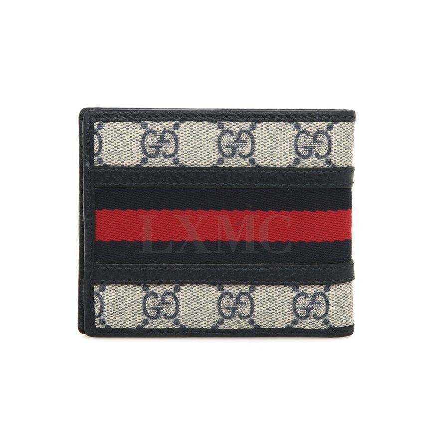 Gucci Ophidia GG Web Supreme Bi-Fold Wallet Navy 597606