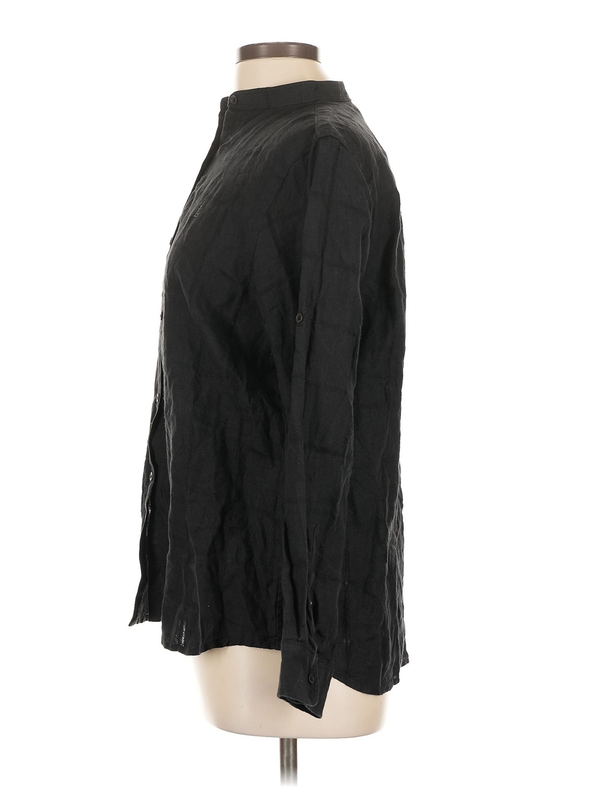 Lauren by Ralph Lauren Women Black Long Sleeve Button-Down Shirt L thumbnail 4