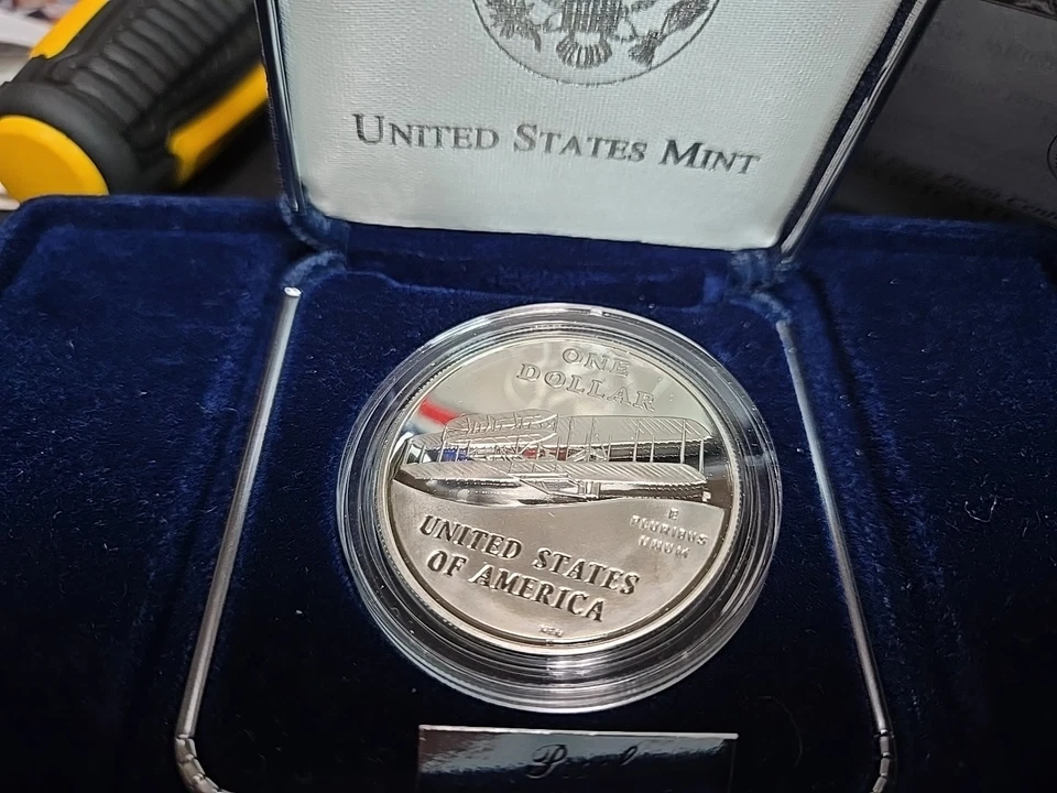 2003 US Mint First Flight Centennial Wright Coin 90% Silver Proof With C.O.A - Image 4 of 4