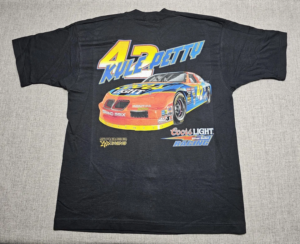 Camisa de carreras Coors Light vintage para hombre grande negra NASCAR Racing Kyle Petty años 90 Foto 2 de 4