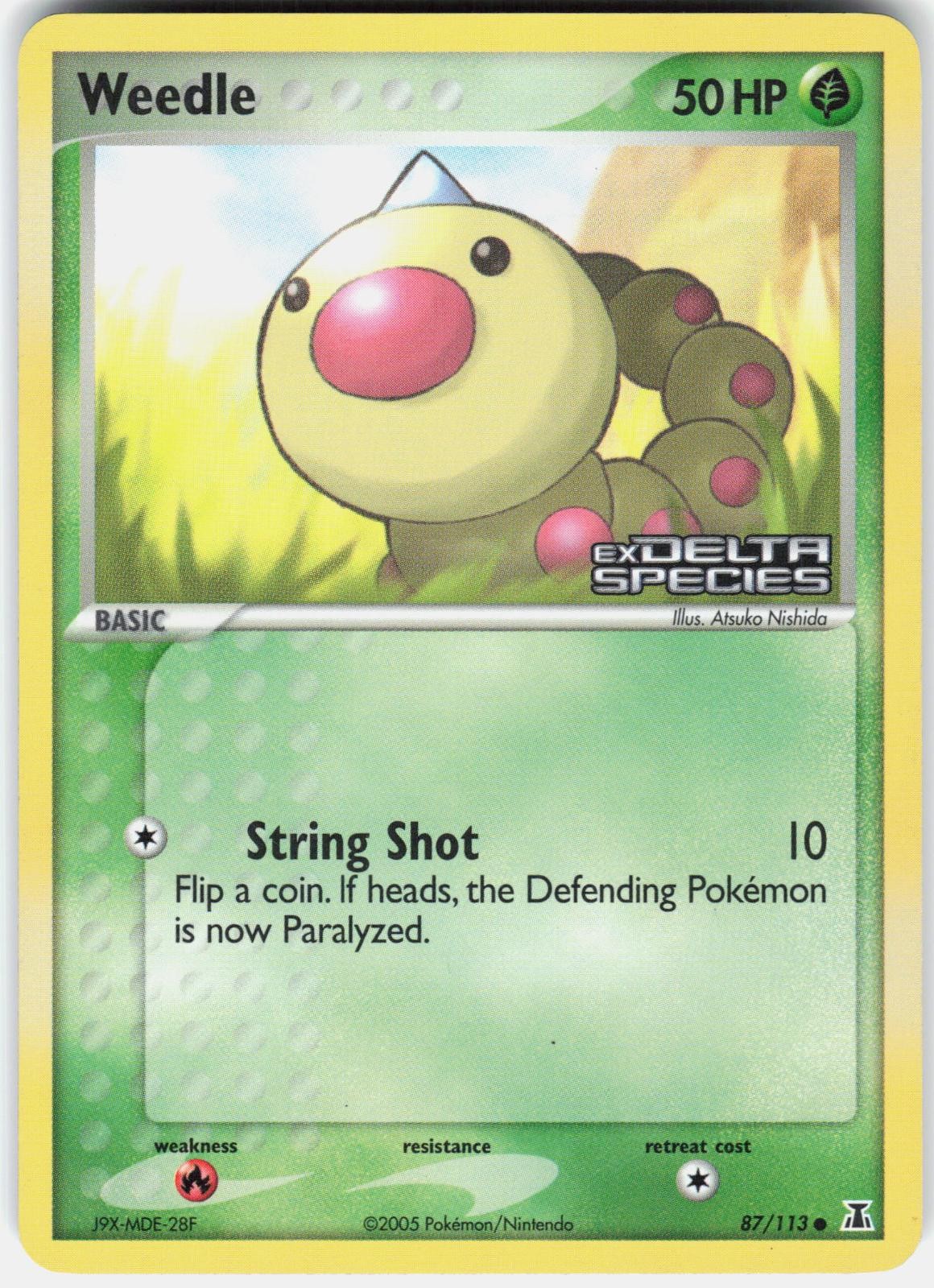 Pokemon Weedle 87/113 Common Delta Species Pokemon Reverse Holo Near Mint