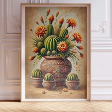 Mexican Cactus Poster Wall Art A0 Large Print Decor Botanical