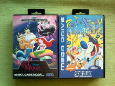 Thumbnail of ebay&reg; auction 137226850477 | ARIEL THE LITTLE MERMAID + REN & STIMPY SHOW STIMPY'S INVENTION Sega Mega Drive✔