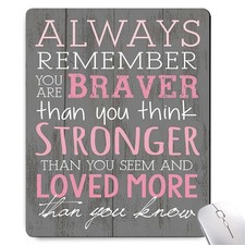 Pink Inspirational Quote Mouse Pad,Non-Slip Rubber Base Gaming Mouse Pad for ...