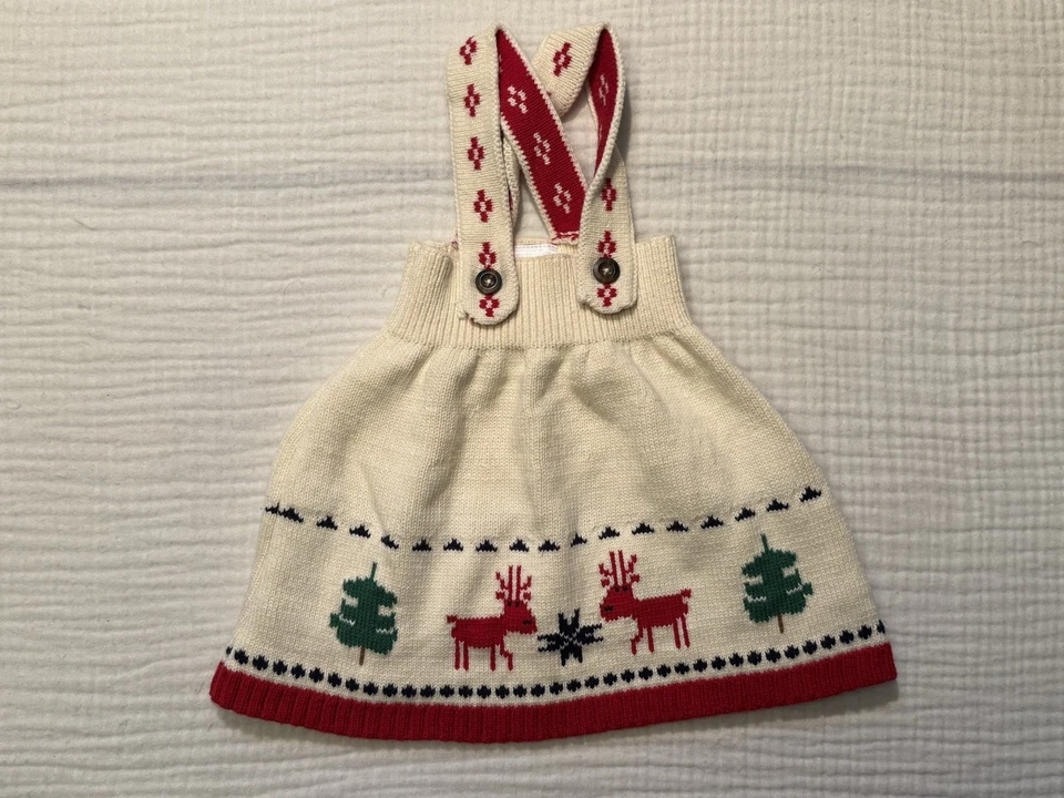 Hanna Andersson Baby Weihnachten Urlaub Strickpullover Größe 3-6 Monate 100 % Baumwolle