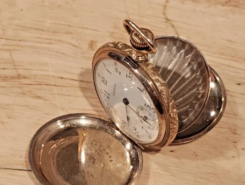 Antique Waltham serial 12095920 1902 model 1891 GF 7 jewel 0s size pocket watch