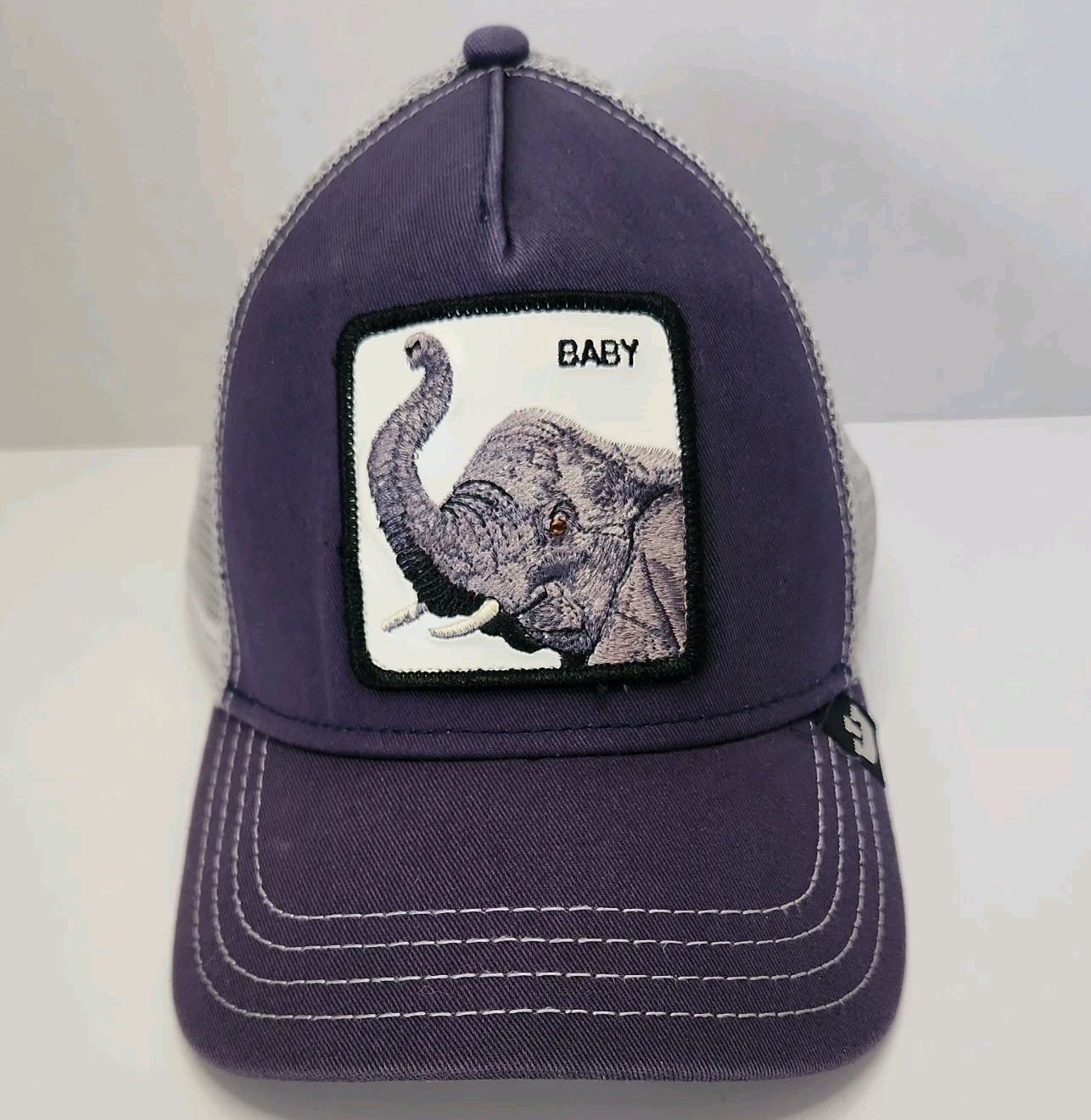 Mesh Big Baby Elephant Navy Blue Snapback