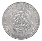 Photo of a 1956 Mexico 10 Pesos Silver from an eBay listing that sold on Jun 12, 2026