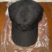 Winter Cable Knit Beanie Baseball Cap-Adult Cold Weather Adjustable Black