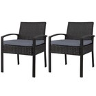 NNEDSZ Set of 2 Outdoor Dining Chairs Wicker Chair Patio Garden Furniture Lounge