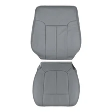 For 2009-2014 Ford F150 Pickup Driver Bottom & Top PERF Leather Seat Cover Gray