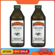 2 Packs Pompeian Organic Smooth Extra Virgin Olive Oil - 48 fl oz