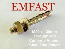 M20 x 130 THROUGH BOLTS ANCHORS BOLTS FIXINGS BRICK WALL MASONRY Thru-Bolt wedge