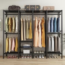 Clothes Rails Heavy Duty Clothing Rail, Freestanding Wardrobe Closet Rack with 4