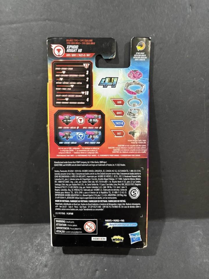 Beyblade Burst QuadStrike Xiphoid Knight K8 New Sealed Hasbro Balance Type - Image 2 of 2