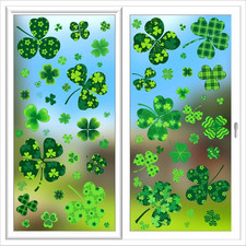 118 Pcs St Patricks Day Decorations, 8 Sheets Extra Large Shamrock Stickers Wind