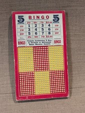 Vtg Bingo 5 Cent Gambling Punch Board Un-Punched Unused  ways to win 1.00