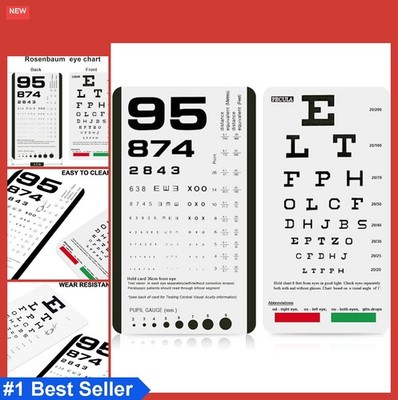 Pocket Eye Chart Snellen Rosenbaum 2 in 1 Visual Acuity Test Card Plastic