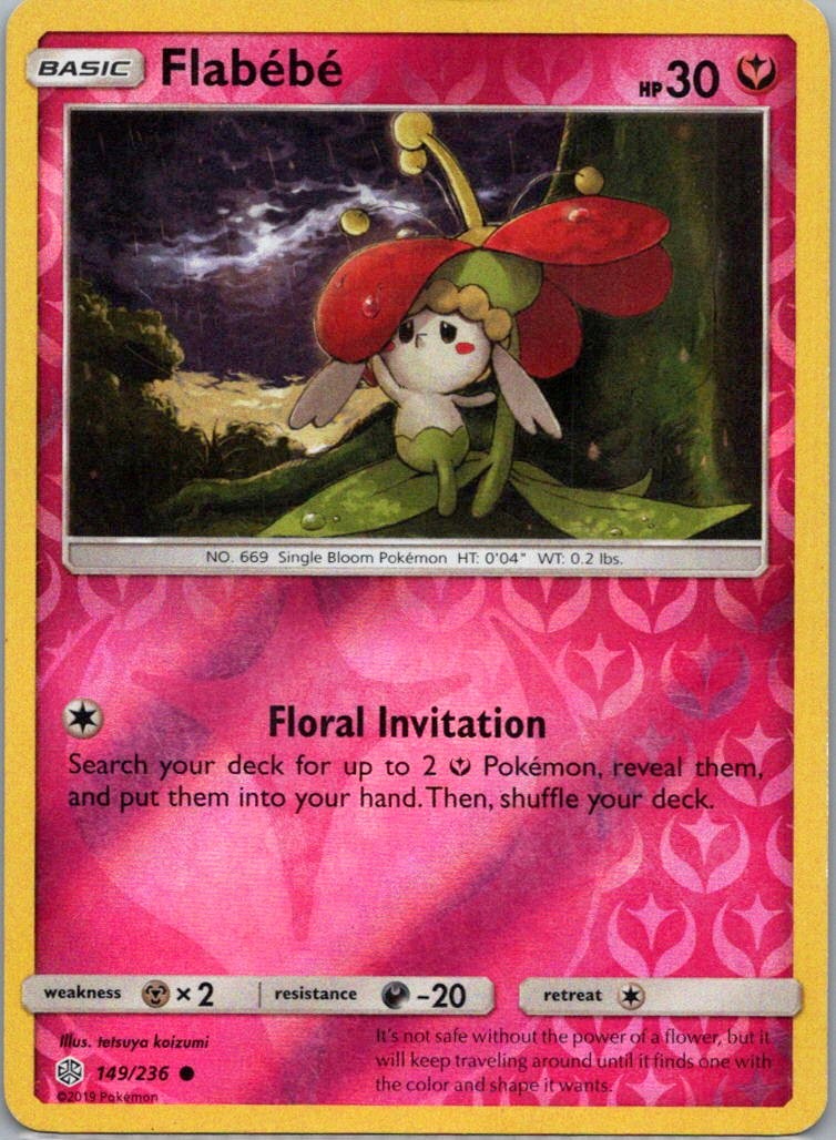Pokemon TCG Flabébé 149/236 Cosmic Eclipse Rev Holo NM