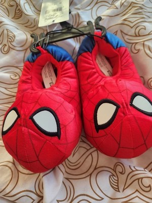 Official Licensed Marvel SpiderMan Plush House Slippers Children's Size 5-6 NWT