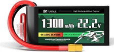 6S 22.2V 1300mAh 100C LiPo Battery XT60 for RC Drones, Cars, and Planes