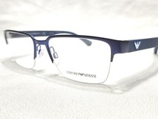 NEW Emporio Armani EA1055 3163 Men's Blue Half Rim Eyeglasses Frames 53/17 140
