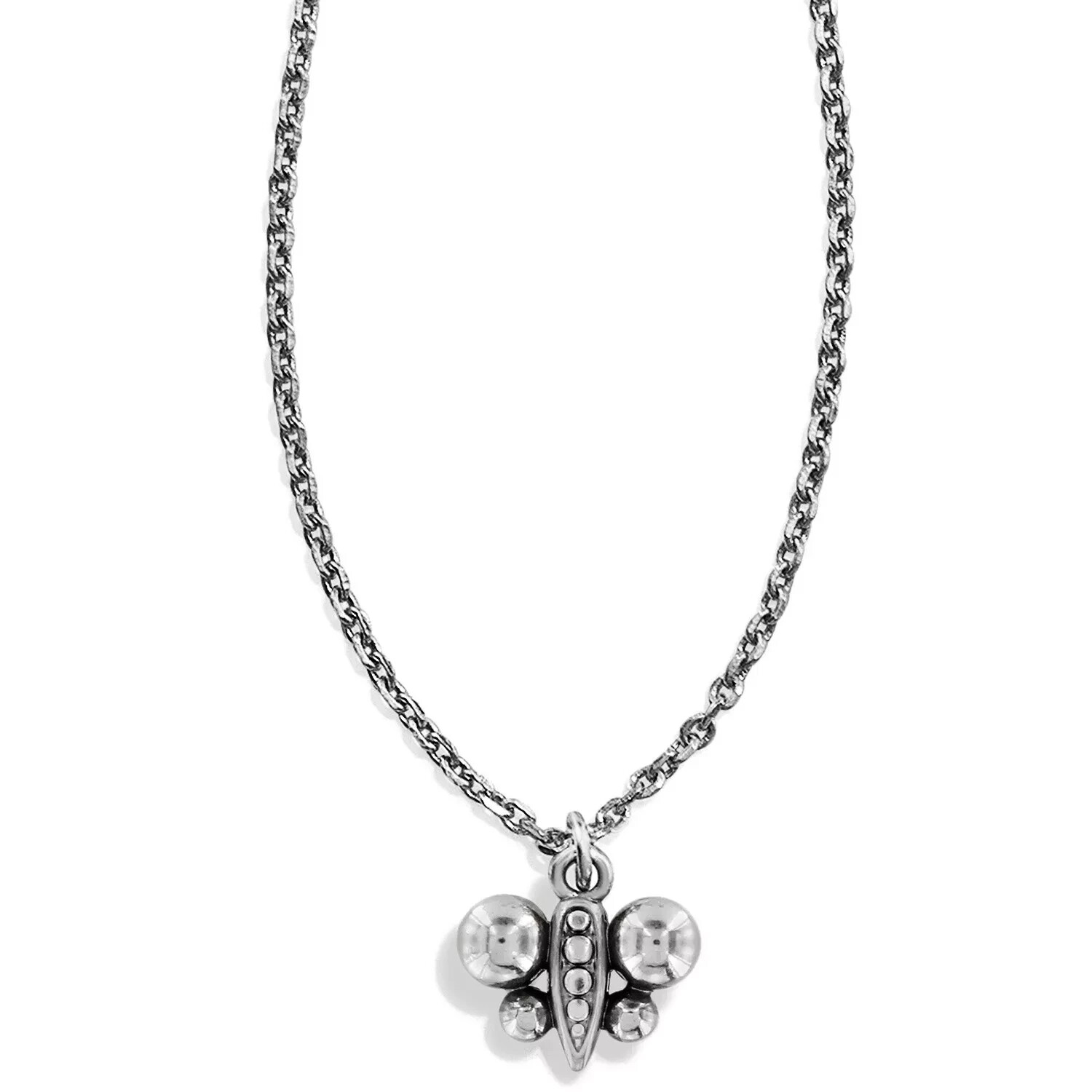 NWT Brighton Meridian Petite Butterfly Necklace Silver Crystal Jewelry $38