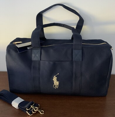 Brand New POLO Ralph Lauren DUFFLE Gym CARRY-ON Weekender Bag NAVY