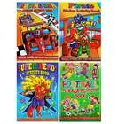 BOYS 4 X A6 Mini Sticker Colouring Activity Sticker Books For Kids SUPER HEROES