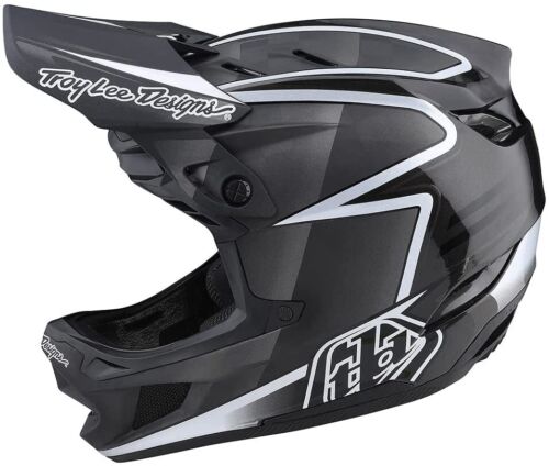 Troy Lee Designs D4 Carbon Full-Face MTB Helmet MIPS Lines (Black/Gray) XX-Large - Foto 1 di 11