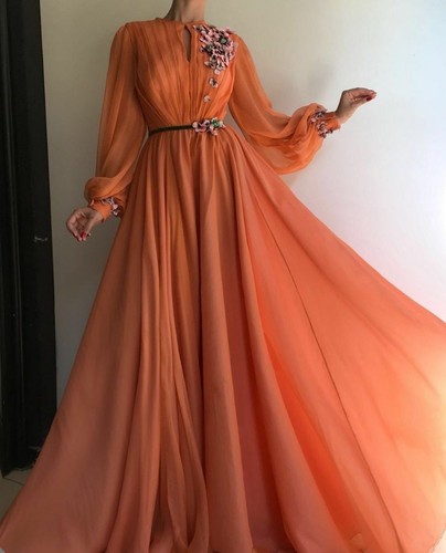 Evening Dress Chiffon Formal Gowns Long 