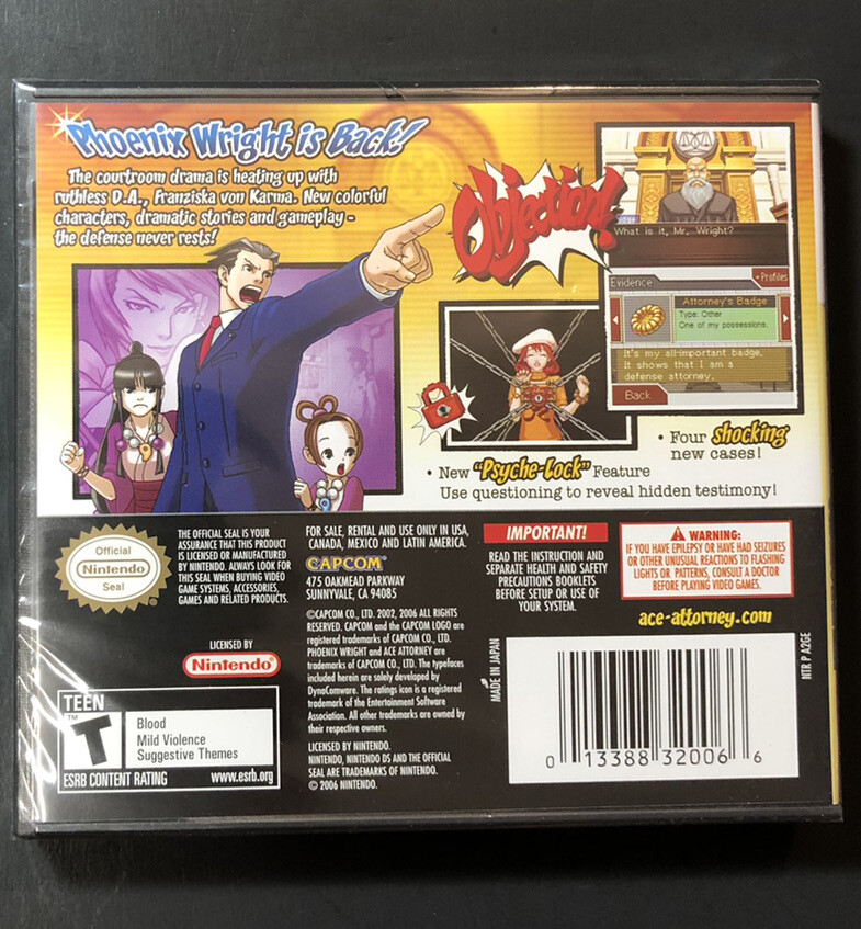 Phoenix Wright Ace Attorney [ Justice for All ] (DS) NEW | eBay