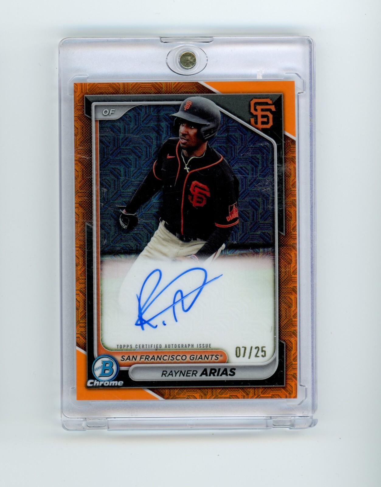 2024 Bowman Chrome Mega Box Rayner Arias #BMA-RA Orange Refractor Auto /25 (D)