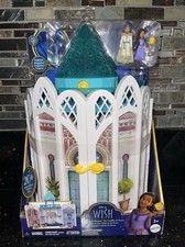 Disney Wish Rosas Castle Playset, Dollhouse with 2 Posable Mini Dolls, Star