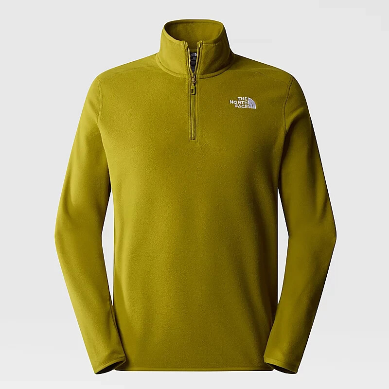 Suéter Jersey The North Face Polar Polar Polar 1/4 Cremallera Caqui Verde Para Hombre Talla: Pequeño