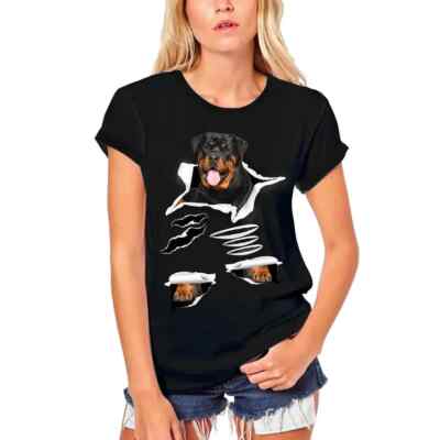 Damen Grafik T-Shirt aus Biobaumwolle Rottweiler Hund   Rottweiler Dog