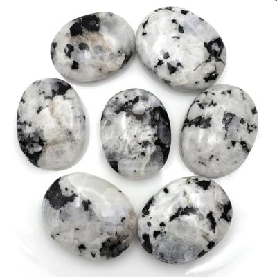 In Piece Natural Rainbow Moonstone Palm Stone Loose Gems