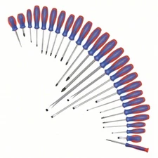 Westward 401L81 Magnetized Tip Screwdriver Set, Phillips/Slotted/Square/Torx