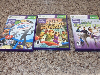 Bundle ~ Xbox 360 Game Kinect Adventures, Kinect Sports & Game Party In Motion 