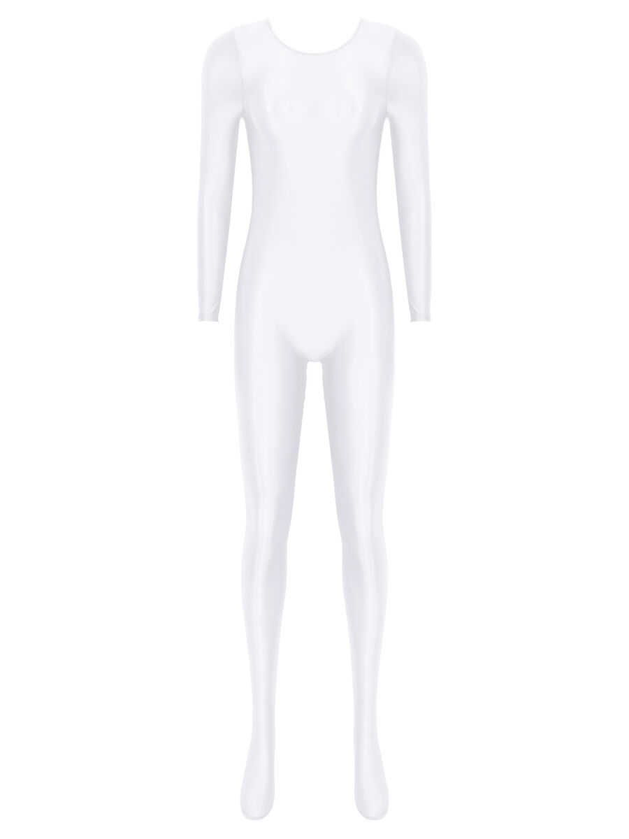 US Men's Glossy Zentai Suits Full Bodysuit Open Face Long Sleeve Hood  Jumpsuit 
