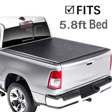 5.8FT Soft Roll-Up Tonneau Cover Truck Bed For 2007-2023 Silverado Sierra 1500