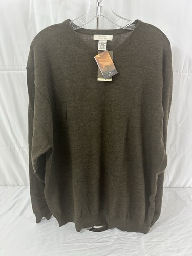 Merona Merino Wool Brown Sweater XXL New With Tags Made In UK