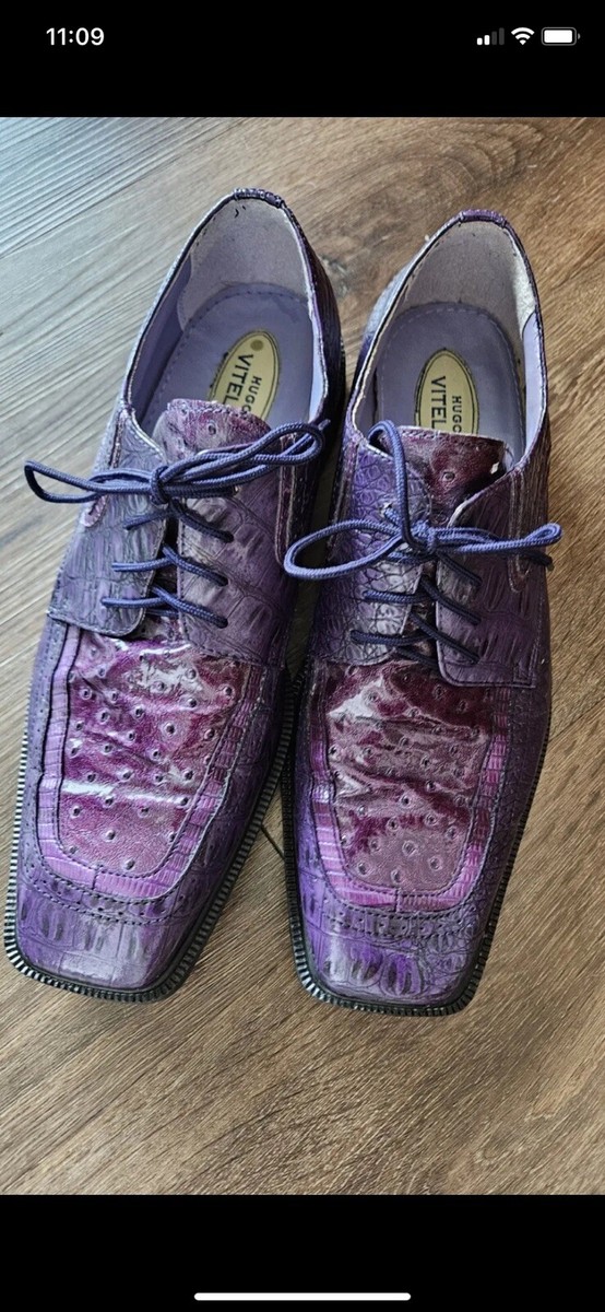 Hugo Vitelli Purple Crocodile Men Shoes Size 13. Free  display picture 2