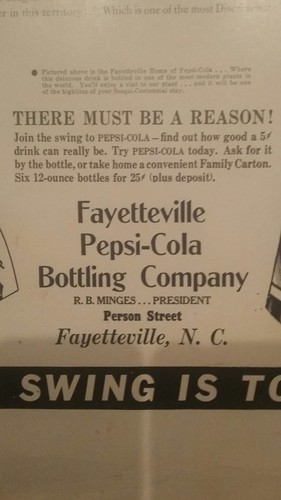 1939 Pepsi Cola Poster Advertising Fayetteville North Carolina Sesqui-Centennial - Picture 4 of 10
