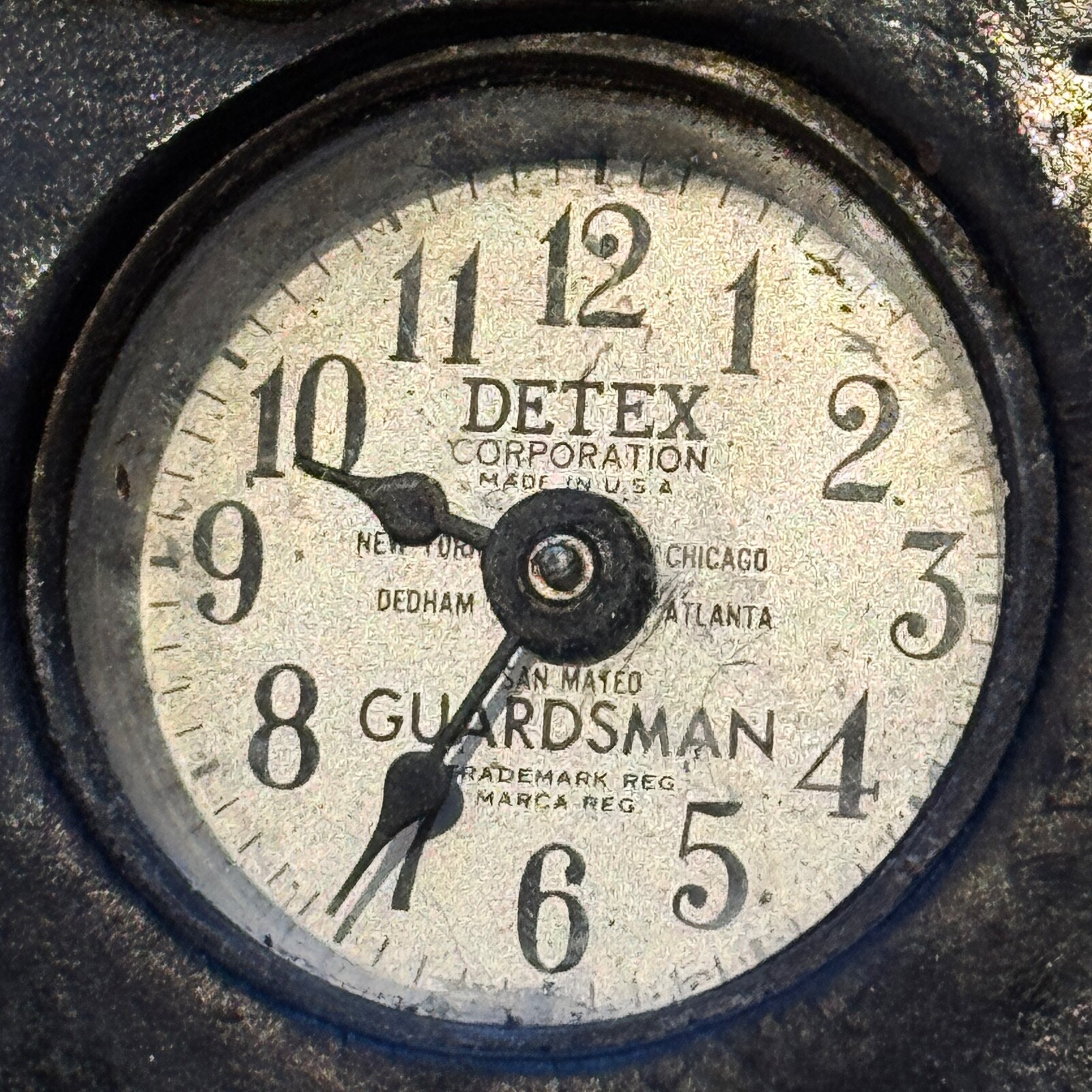 Detex Guardsman Clock with Leather Case and Key