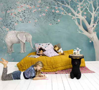 3D Elephant Tree G15037 Wallpaper Wall Murals Removable Self-adhesive Honey